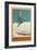 French Ski Poster with Ski Jumper-null-Framed Premium Giclee Print