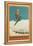 French Ski Poster with Ski Jumper-null-Framed Stretched Canvas