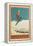 French Ski Poster with Ski Jumper-null-Framed Stretched Canvas