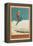 French Ski Poster with Ski Jumper-null-Framed Stretched Canvas