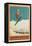 French Ski Poster with Ski Jumper-null-Framed Stretched Canvas