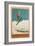 French Ski Poster with Ski Jumper-null-Framed Art Print