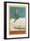 French Ski Poster with Ski Jumper-null-Framed Art Print