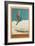 French Ski Poster with Ski Jumper-null-Framed Art Print