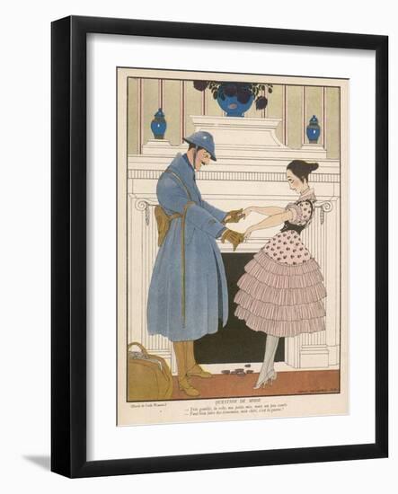 French Soldier Returns Home from the Front and Receives a Warm Welcome from His Loved One-Gerda Wegener-Framed Art Print