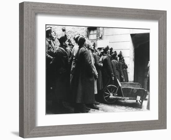 French Soldiers at an Army Cinema, France, 1940-null-Framed Giclee Print