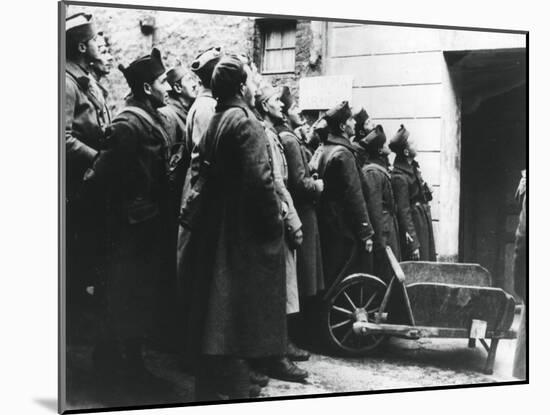 French Soldiers at an Army Cinema, France, 1940-null-Mounted Giclee Print