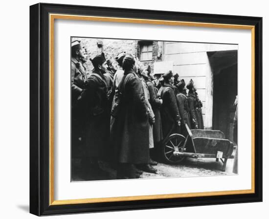 French Soldiers at an Army Cinema, France, 1940-null-Framed Giclee Print