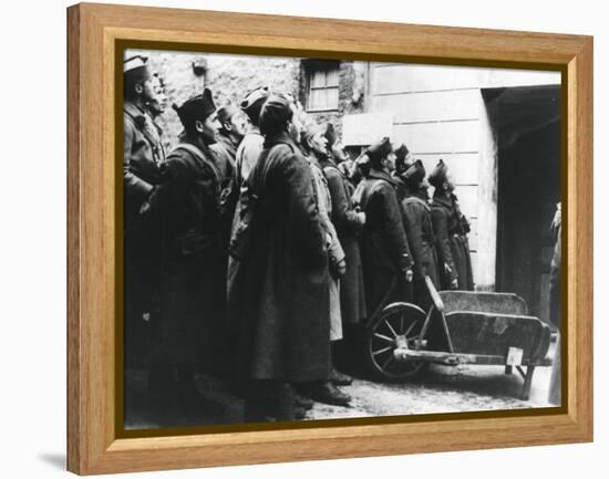 French Soldiers at an Army Cinema, France, 1940-null-Framed Premier Image Canvas