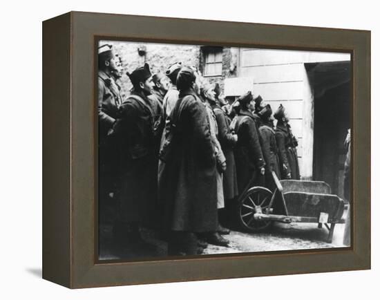 French Soldiers at an Army Cinema, France, 1940-null-Framed Premier Image Canvas