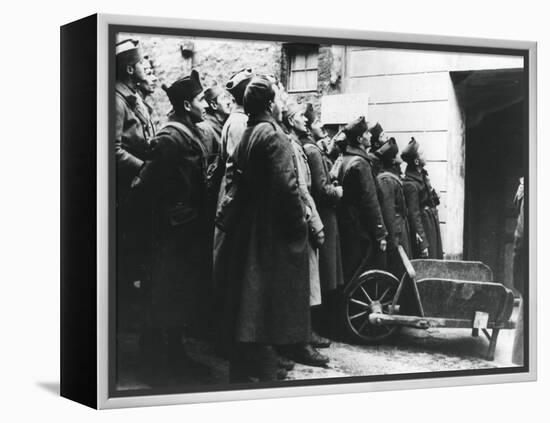 French Soldiers at an Army Cinema, France, 1940-null-Framed Premier Image Canvas