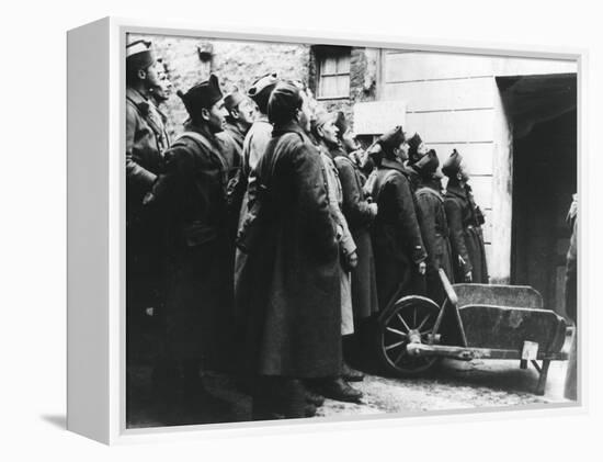 French Soldiers at an Army Cinema, France, 1940-null-Framed Premier Image Canvas