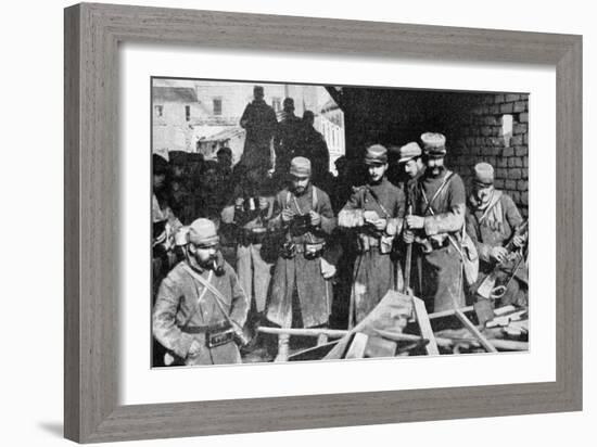 French Soldiers at Rest in Champagne, France, World War I, 1915-null-Framed Giclee Print