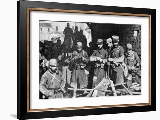 French Soldiers at Rest in Champagne, France, World War I, 1915-null-Framed Giclee Print