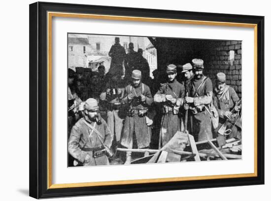 French Soldiers at Rest in Champagne, France, World War I, 1915-null-Framed Giclee Print