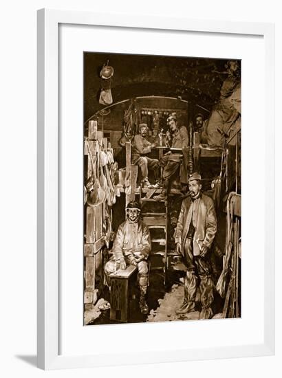 French Soldiers in the Sleeping Cabin of a Bomb-Proof Casement in Recaptured Vaux Fort-null-Framed Giclee Print