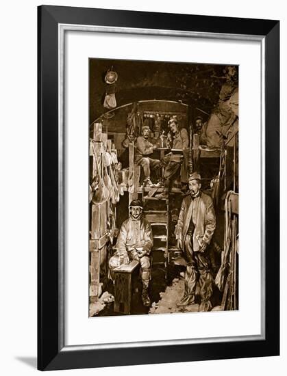 French Soldiers in the Sleeping Cabin of a Bomb-Proof Casement in Recaptured Vaux Fort-null-Framed Giclee Print