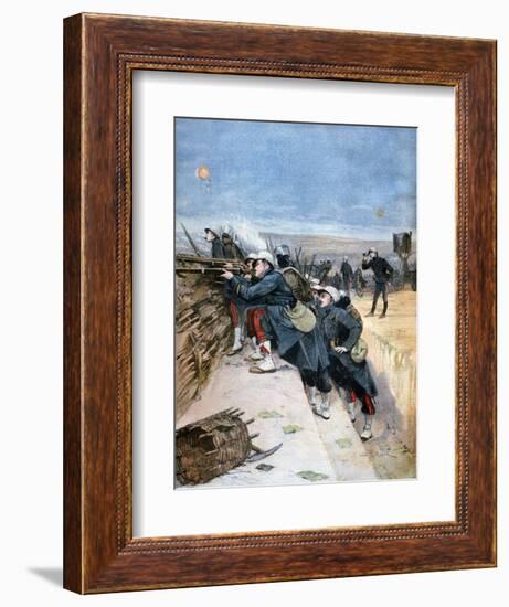 French Soldiers on Trench Warfare Manoeuvres, 1894-Lionel Noel Royer-Framed Giclee Print