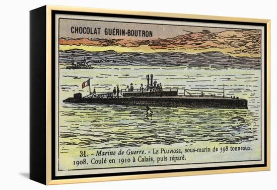 French Submarine Pluviose, 1908-null-Framed Premier Image Canvas