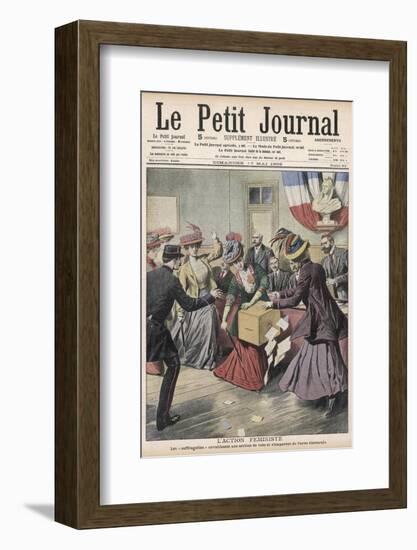 French Suffragettes Disrupt Election by Attacking Ballot Box-null-Framed Photographic Print