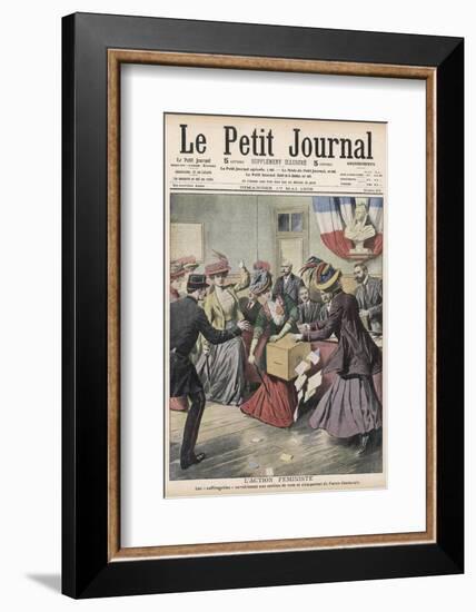 French Suffragettes Disrupt Election by Attacking Ballot Box-null-Framed Photographic Print