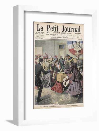 French Suffragettes Disrupt Election by Attacking Ballot Box-null-Framed Photographic Print