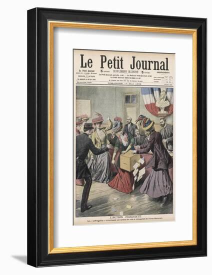 French Suffragettes Disrupt Election by Attacking Ballot Box-null-Framed Photographic Print