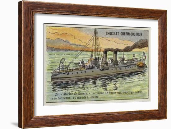 French Torpedo Boat, 1905-null-Framed Giclee Print