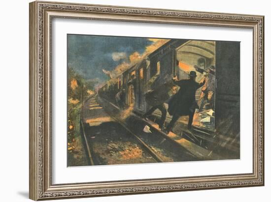 French Train Robbed-null-Framed Art Print