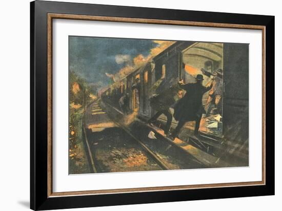 French Train Robbed-null-Framed Art Print