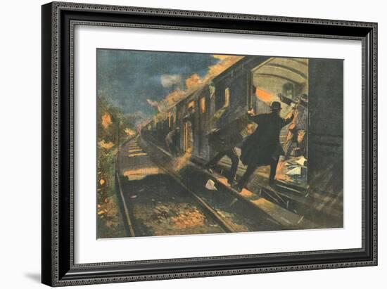 French Train Robbed-null-Framed Art Print