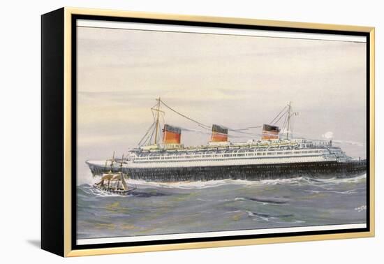 French Transatlantic Liner-Albert Sebille-Framed Premier Image Canvas