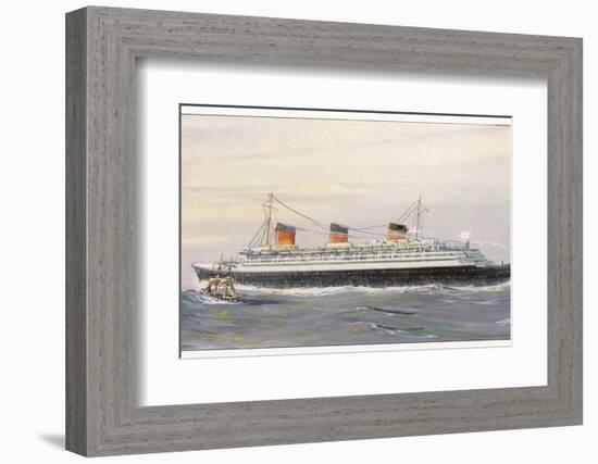 French Transatlantic Liner-Albert Sebille-Framed Photographic Print