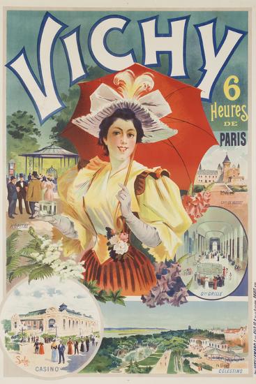 French Travel Poster Vichy France 6 Hours From Paris Photographic Print David Pollack Art Com