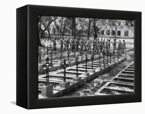 French Troops Paying Last Respects to Fallen Comrades Prior to Leaving City-null-Framed Premier Image Canvas