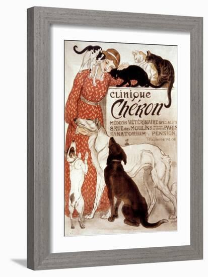 French Veterinary Clinic-Théophile Alexandre Steinlen-Framed Giclee Print