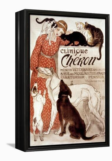 French Veterinary Clinic-Théophile Alexandre Steinlen-Framed Premier Image Canvas