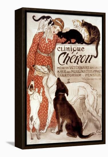 French Veterinary Clinic-Théophile Alexandre Steinlen-Framed Premier Image Canvas