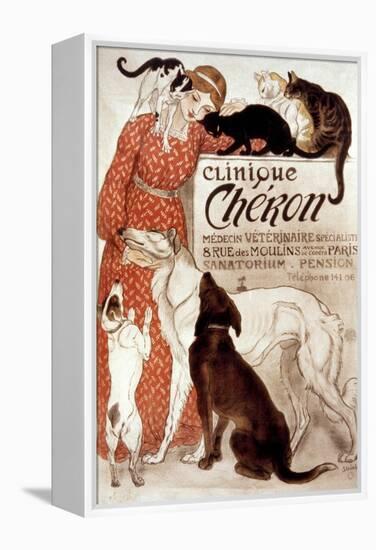 French Veterinary Clinic-Théophile Alexandre Steinlen-Framed Premier Image Canvas