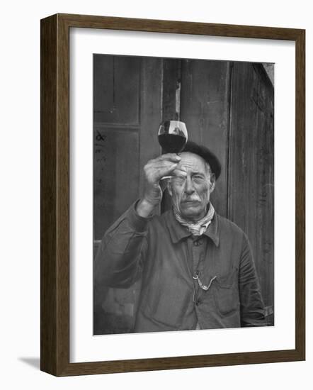 French Vintner Showing the Proper Wine Tasting Technique-Thomas D^ Mcavoy-Framed Photographic Print
