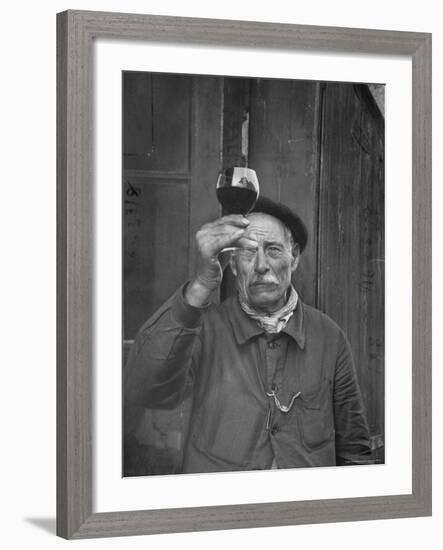 French Vintner Showing the Proper Wine Tasting Technique-Thomas D^ Mcavoy-Framed Photographic Print