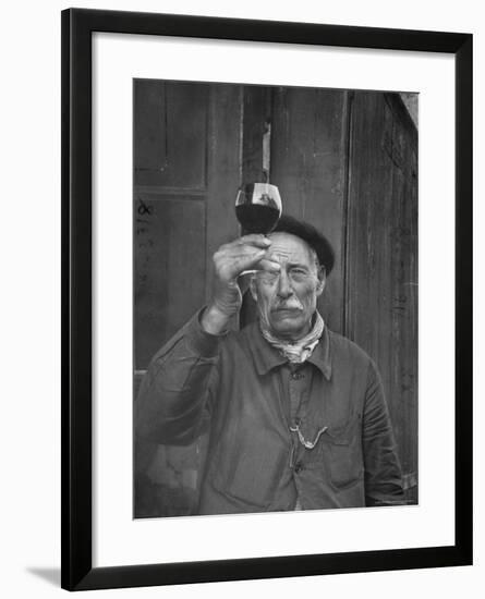 French Vintner Showing the Proper Wine Tasting Technique-Thomas D^ Mcavoy-Framed Photographic Print