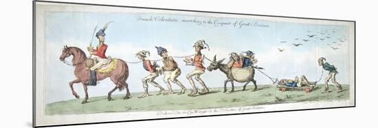 French Volunteers, Marching to the Conquest of Great Britain, Published by Hannah Humphrey in 1799-James Gillray-Mounted Giclee Print