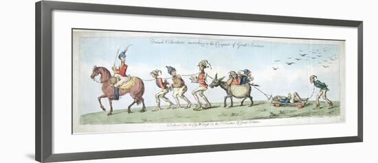 French Volunteers, Marching to the Conquest of Great Britain, Published by Hannah Humphrey in 1799-James Gillray-Framed Giclee Print
