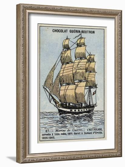 French Warship Astrolabe, 1811-null-Framed Giclee Print