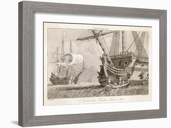 French Warships at Anchor-Morel-Framed Art Print