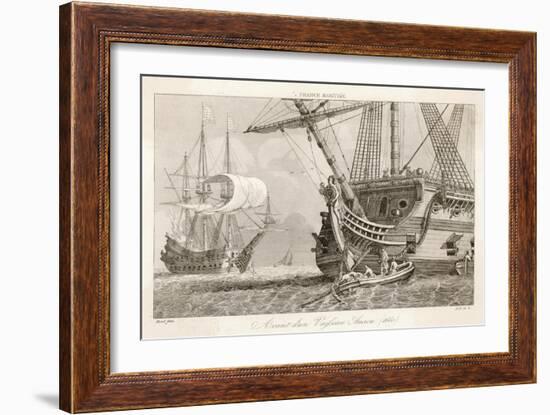 French Warships at Anchor-Morel-Framed Art Print