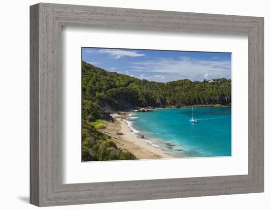 French West Indies, St-Barthelemy. Colombier, Anse de Colombier bay and beach-Walter Bibikow-Framed Photographic Print