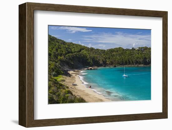 French West Indies, St-Barthelemy. Colombier, Anse de Colombier bay and beach-Walter Bibikow-Framed Photographic Print