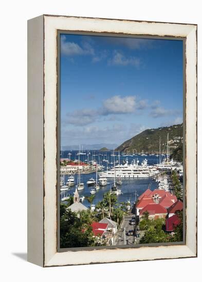 French West Indies, St-Barthelemy. Gustavia Harbor-Walter Bibikow-Framed Premier Image Canvas